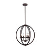 Chloe Lighting CH59063RB18-UP4 Osbert Industrial-Style 4 Light Rubbed Bronze Ceiling Pendant 18`` Wide