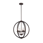 Chloe Lighting CH59063RB18-UP4 Osbert Industrial-Style 4 Light Rubbed Bronze Ceiling Pendant 18`` Wide