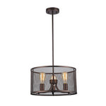 Chloe Lighting CH59065RB16-UP3 Lorry Industrial-Style 3 Light Rubbed Bronze Convertible Ceiling Pendant 16`` Wide