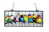Chloe Lighting CH1P153AY25-GPN Birdies Tiffany-Glass Featuring Birds Window Panel 25.5x10.5