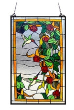 Chloe Lighting CH1P309GA32-GPN Tiffany-Glass Hummingbirds Design Window Panel 20x32