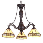 Chloe Lighting CH31315MI22-DC3 Belle Tiffany-Style 3 Light Mini Chandelier 22`` Wide