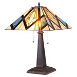 Chloe Lighting CH35856AM16-TL2 Bedivere Tiffany-style 2 Light Mission Table Lamp 16" Shade