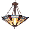 Chloe Lighting CH36847PM25-UH3 Sirius Tiffany-Style Goemetirc 3 Light Inverted Ceiling Pendant  25`` Shade