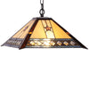 Chloe Lighting CH38847PM16-DH2 Tristan Tiffany-Style 2 Light Mission Hanging Pendant Fixture 16`` Shade