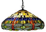 Chloe Lighting CH14001GD24-DH3 Scarlet Tiffany-Style 3 Light Dragonfly Inverted Ceiling Pendant 24`` Shade