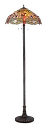 Chloe Lighting CH32825DB18-FL3 Anisoptera Purity Tiffany-style 3 Light Dragonfly Floor Lamp 18`` Shade