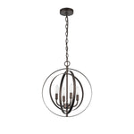 Chloe Lighting CH59074RB16-UP4 Osbert Industrial-Style 4 Light Rubbed Bronze Ceiling Pendant 16`` Wide