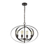 Chloe Lighting CH59073RB24-UP4 Osbert Industrial-Style 4 Light Rubbed Bronze Ceiling Pendant 24`` Wide