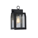 Chloe Lighting CH50076BK14-OD1 Milton Industrial-Style 1 Light Textured Black Outdoor Wall Sconce 14`` Tall