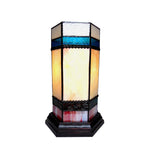 Chloe Lighting CH19030AM14-TL1 Chester Tiffany-glass Accent Pedestal 1 Light Table Lamp 14" Tall
