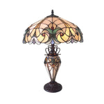Chloe Lighting CH18780VP18-DT3 Liaison Tiffany-Style 3 Light Victorian Double Lit Table Lamp 18" Shade