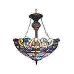 Chloe Lighting CH18091PV18-UH2 Nora Tiffany Style Victorian 2 Light Inverted Ceiling Pendant 18`` Shade