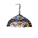 Chloe Lighting CH18091PV18-DH2 Nora Tiffany Style Victorian 2 Light Ceiling Pendant Fixture 18`` Shade