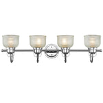 Chloe Lighting CH2D049CC34-BL4 Lucie Industrial-Style 4 Light Chrome Finish Bath Vanity Wall Fixture Clear Prismatic Glass 34`` Wide