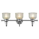 Chloe Lighting CH2D049CC25-BL3 Lucie Industrial-Style 3 Light Chrome Finish Bath Vanity Wall Fixture Clear Prismatic Glass 25`` Wide
