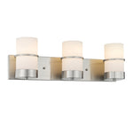 Chloe Lighting CH2R001BN23-BL3 Penelope Contemporary 3 Light Brushed Nickel Bath Vanity Light Etched White Glass 23`` Wide