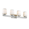 Chloe Lighting CH2R003BN31-BL4 Olivia Contemporary 4 Light Brushed Nickel Bath Vanity Light Etched White Glass 31`` Wide