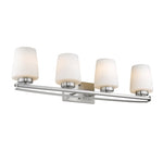 Chloe Lighting CH2R003BN31-BL4 Olivia Contemporary 4 Light Brushed Nickel Bath Vanity Light Etched White Glass 31`` Wide