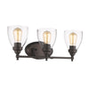 Chloe Lighting CH2S004RB23-BL3 Elissa Transitional 3 Light Rubbed Bronze Bath Vanity Light Clear Glass 23`` Wide