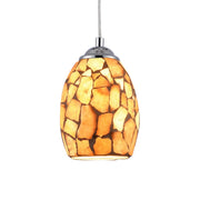 Chloe Lighting CH3C003AM05-DP1 Kai Mosaic 1 Light Ceiling Mini Pendant 5`` Shade