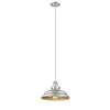 Chloe Lighting CH2D001SP10-DP1 Samuel Industrial-Style 1 Light Silver Painted Ceiling Mini Pendant 10`` Wide