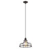 Chloe Lighting CH2D004RB10-DP1 Jaxon Industrial-Style 1 Light Rubbed Bronze Ceiling Mini Pendant 10`` Wide