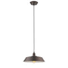 Chloe Lighting CH2D079RB14-DP1 Ironclad Industrial-Style 1 Light Rubbed Bronze Ceiling Mini Pendant 14`` Wide