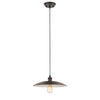 Chloe Lighting CH2D080RB14-DP1 Ironclad Industrial-Style 1 Light Rubbed Bronze Ceiling Mini Pendant 14`` Wide