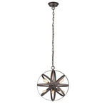 Chloe Lighting CH2D083RB17-DP6 Ironclad Industrial-Style 6 Light Rubbed Bronze Ceiling Pendant 17`` Wide