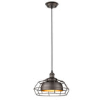 Chloe Lighting CH2D086RB12-DP1 Ironclad  Industrial-Style 1 Light Rubbed Bronze Ceiling Mini Pendant 12`` Wide