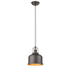 Chloe Lighting CH2D087RB08-DP1 Ironclad Industrial-Style 1 Light Rubbed Bronze Ceiling Mini Pendant 8`` Wide