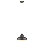 Chloe Lighting CH2D089RB10-DP1 Ironclad Industrial-Style 1 Light Rubbed Bronze Ceiling Mini Pendant 10`` Wide