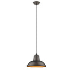 Chloe Lighting CH2D091RB10-DP1 Ironclad Industrial-Style 1 Light Rubbed Bronze Ceiling Mini Pendant 10`` Wide