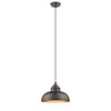 Chloe Lighting CH2D093RB12-DP1 Ironclad Industrial-Style 1 Light Rubbed Bronze Ceiling Mini Pendant 12`` Wide