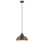 Chloe Lighting CH2D093RB12-DP1 Ironclad Industrial-Style 1 Light Rubbed Bronze Ceiling Mini Pendant 12`` Wide
