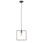 Chloe Lighting CH2D095RB12-DP1 Ironclad Industrial-Style 1 Light Rubbed Bronze Ceiling Mini Pendant 12`` Wide