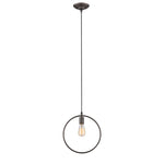 Chloe Lighting CH2D096RB12-DP1 Ironclad Industrial-Style 1 Light Rubbed Bronze Ceiling Mini Pendant 12`` Wide