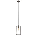 Chloe Lighting CH2D098RB07-DP1 Ironclad Industrial-Style 1 Light Rubbed Bronze Ceiling Mini Pendant 7`` Wide