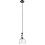 Chloe Lighting CH2S007RB08-DP1 Layla Transitional 1 Light Rubbed Bronze Ceiling Mini Pendant 8`` Wide