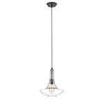 Chloe Lighting CH2S105RB10-DP1 Leah Transitional 1 Light Rubbed Bronze Ceiling Mini Pendant 10`` Wide