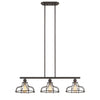 Chloe Lighting CH2D004RB37-IL3 Jaxon Industrial-Style 3 Light Rubbed Bronze Island Hanging Fixture 37`` Wide