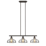 Chloe Lighting CH2D004RB37-IL3 Jaxon Industrial-Style 3 Light Rubbed Bronze Island Hanging Fixture 37`` Wide