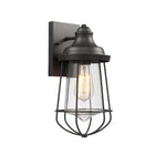 Chloe Lighting CH2D081BK12-OD1 Lucas Industrial-Style 1 Light Textured Black Outdoor/indoor Wall Sconce 12`` Tall