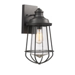 Chloe Lighting CH2D081BK16-OD1 Lucas Industrial-Style 1 Light Textured Black Outdoor/indoor Wall Sconce 16`` Tall