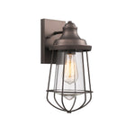 Chloe Lighting CH2D081RB12-OD1 Lucas Industrial-Style 1 Light Rubbed Bronze Outdoor/indoor Wall Sconce 12`` Tall