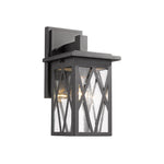 Chloe Lighting CH2S080BK12-OD1 Anthony Transitional 1 Light Textured Black Outdoor Wall Sconce 12`` Tall