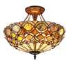 Chloe Lighting CH38435GG16-UF2 Prisma Tiffany-Style 2 Light Semi-Flush Ceiling Fixture 16`` Shade