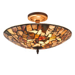 Chloe Lighting CH3C002GR16-UF2 Sandy Mosaic 2 Light Semi-Flush Ceiling Fixture 16`` Shade