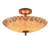 Chloe Lighting CH3C407AB16-UF2 Praia Mosaic 2 Light Semi-Flush Ceiling Fixture 16`` Shade